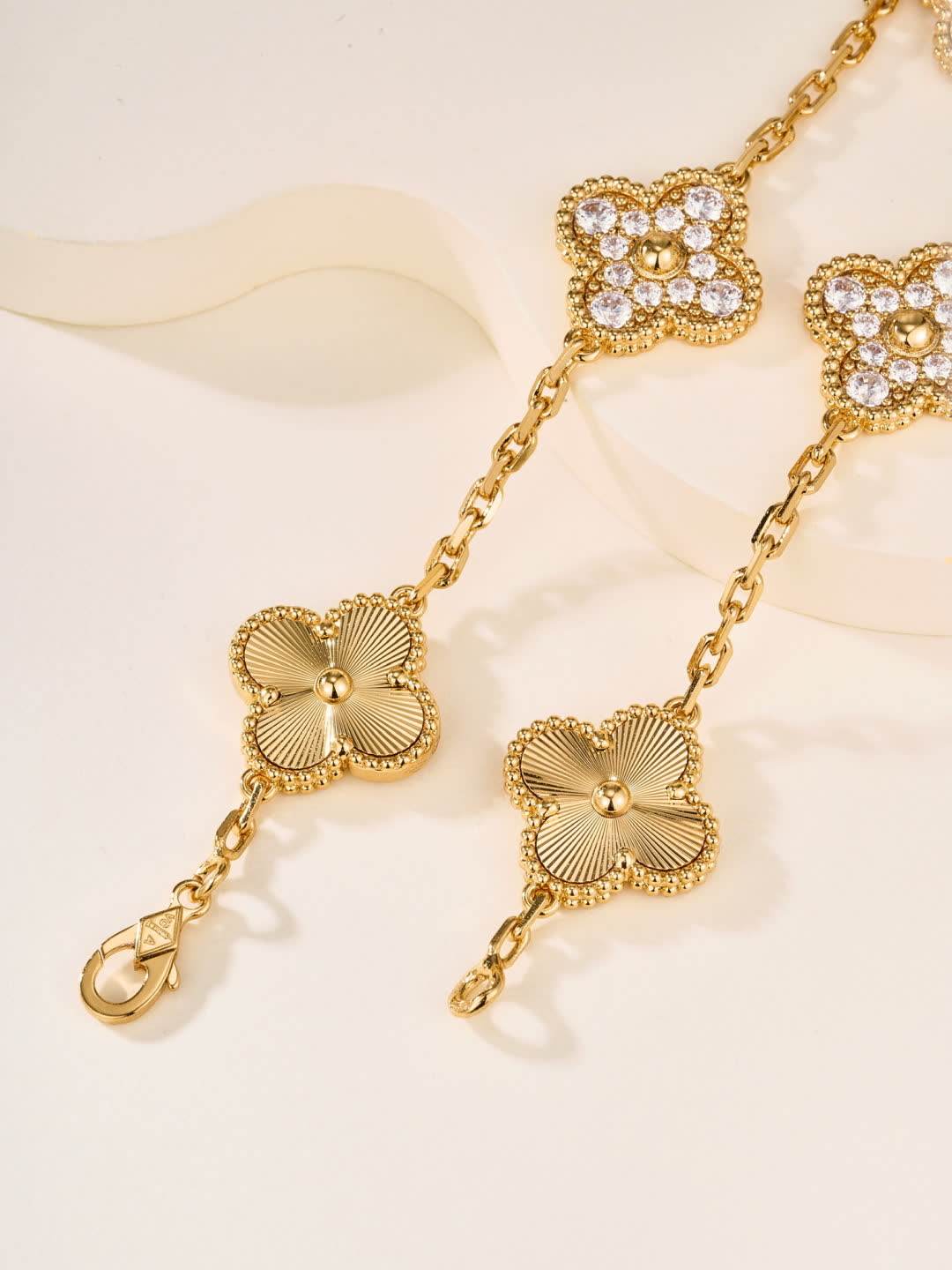 Van Cleef & Arpels Alhambra Gold Bracelet with Diamonds